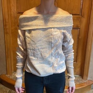 Free People Sparkly off the Shoulder Sweater